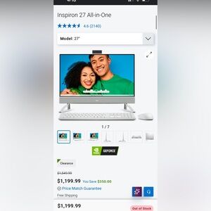 Dell Inspiron 27-7720 all in one desktop computer